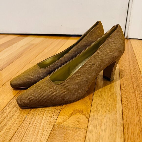 Vintage NEW Anne Klein II Leather Shoes Pumps 3" Heel Made In Italy Size 9 M - Picture 1 of 16
